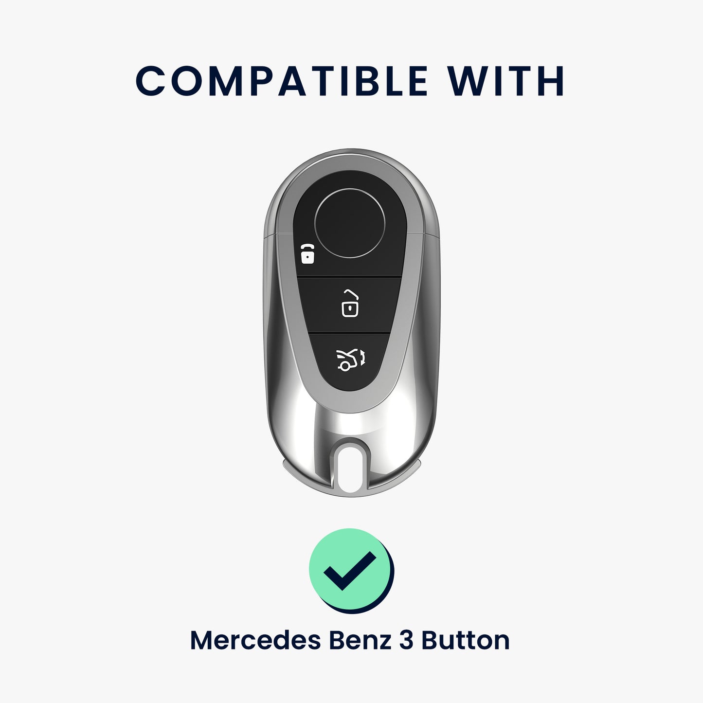 kwmobile Autoschlüssel Hülle kompatibel mit Mercedes Benz 3-Tasten Smart Autoschlüssel