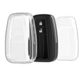 kwmobile Autoschlüssel Hülle kompatibel mit Toyota 2-Tasten Smart Key Autoschlüssel - Schlüsselhülle Silikon Cover - Transparent Transparent  [dsg01]