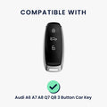 kwmobile Autoschlüssel Hülle kompatibel mit Audi A6 A7 A8 Q7 Q8 3-Tasten Autoschlüssel Keyless