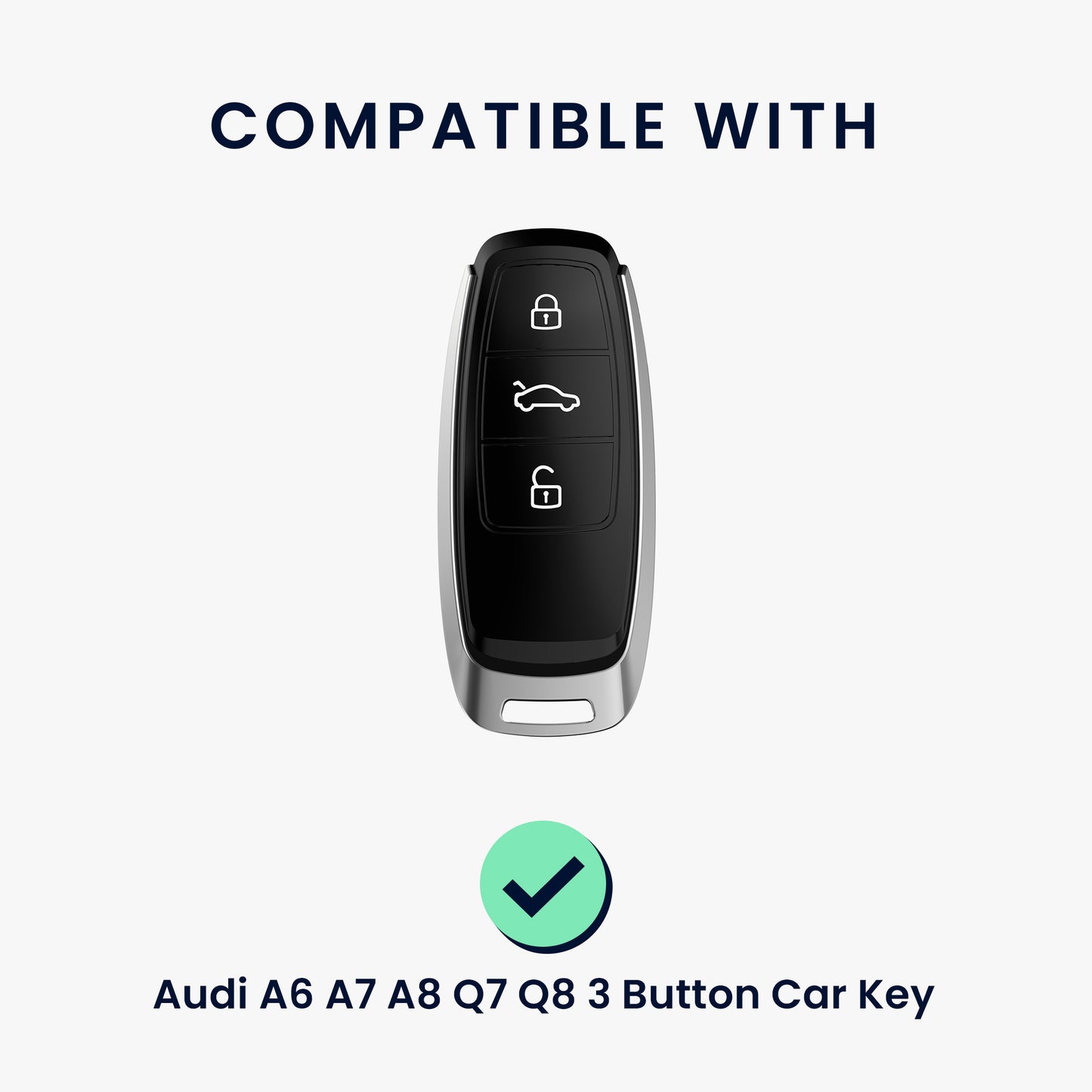kwmobile Autoschlüssel Hülle kompatibel mit Audi A6 A7 A8 Q7 Q8 3-Tasten Autoschlüssel Keyless