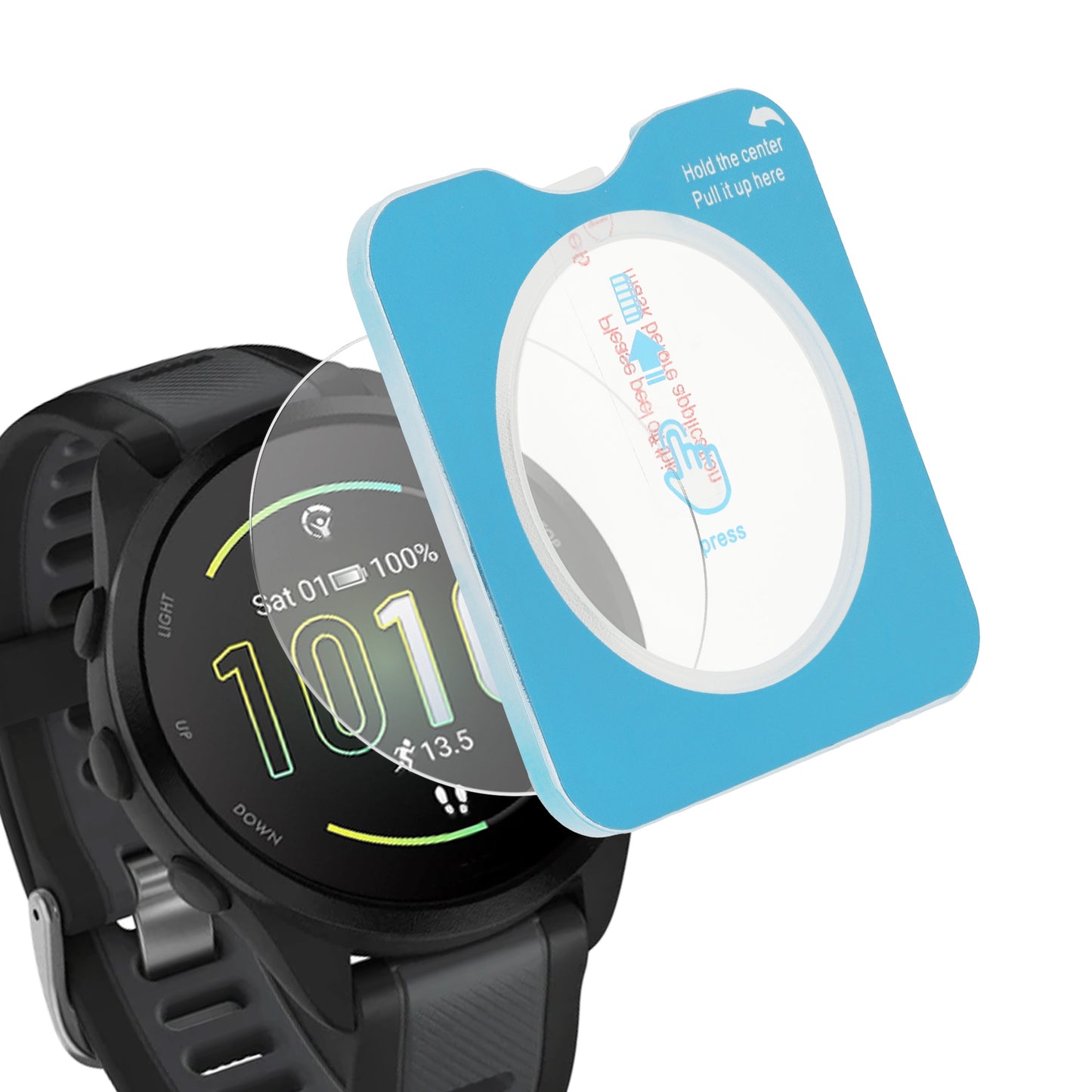 kwmobile 2x Schutzglas kompatibel mit Garmin Forerunner 165 / Forerunner 165 Music Folie - Hart Glas Schutzfolie für Smartwatch - Displayschutz für Fitness Tracker Transparent Transparent  