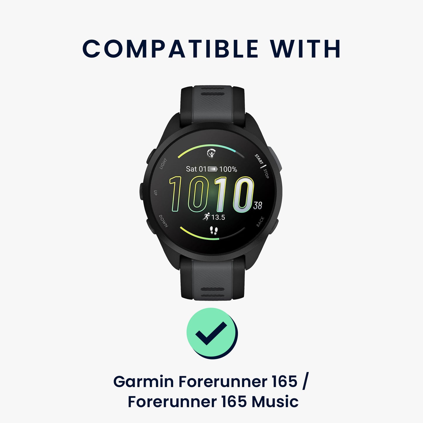 kwmobile Schutzglas kompatibel mit Garmin Forerunner 165 / Forerunner 165 Music Folie Displayschutz für Fitness Tracker