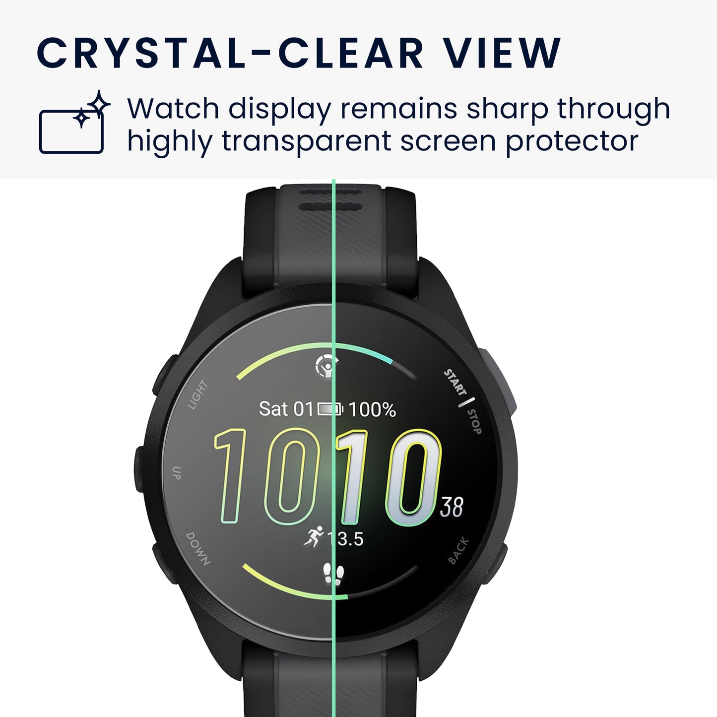 kwmobile Schutzglas kompatibel mit Garmin Forerunner 165 / Forerunner 165 Music Folie Displayschutz für Fitness Tracker