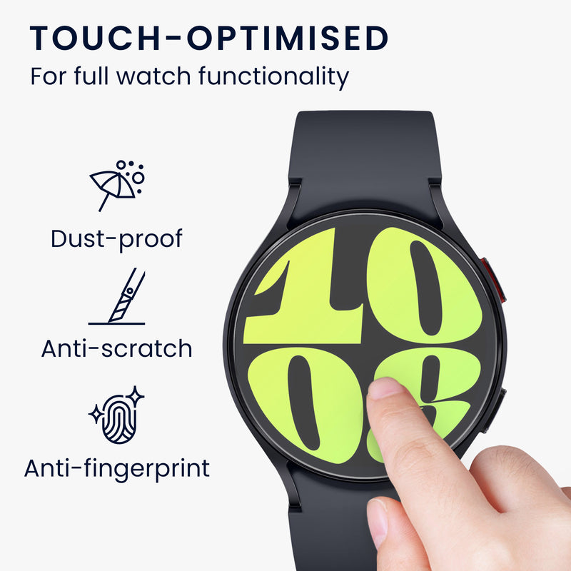 kwmobile Schutzglas kompatibel mit Samsung Galaxy Watch 6 44mm Folie Displayschutz für Fitness Tracker