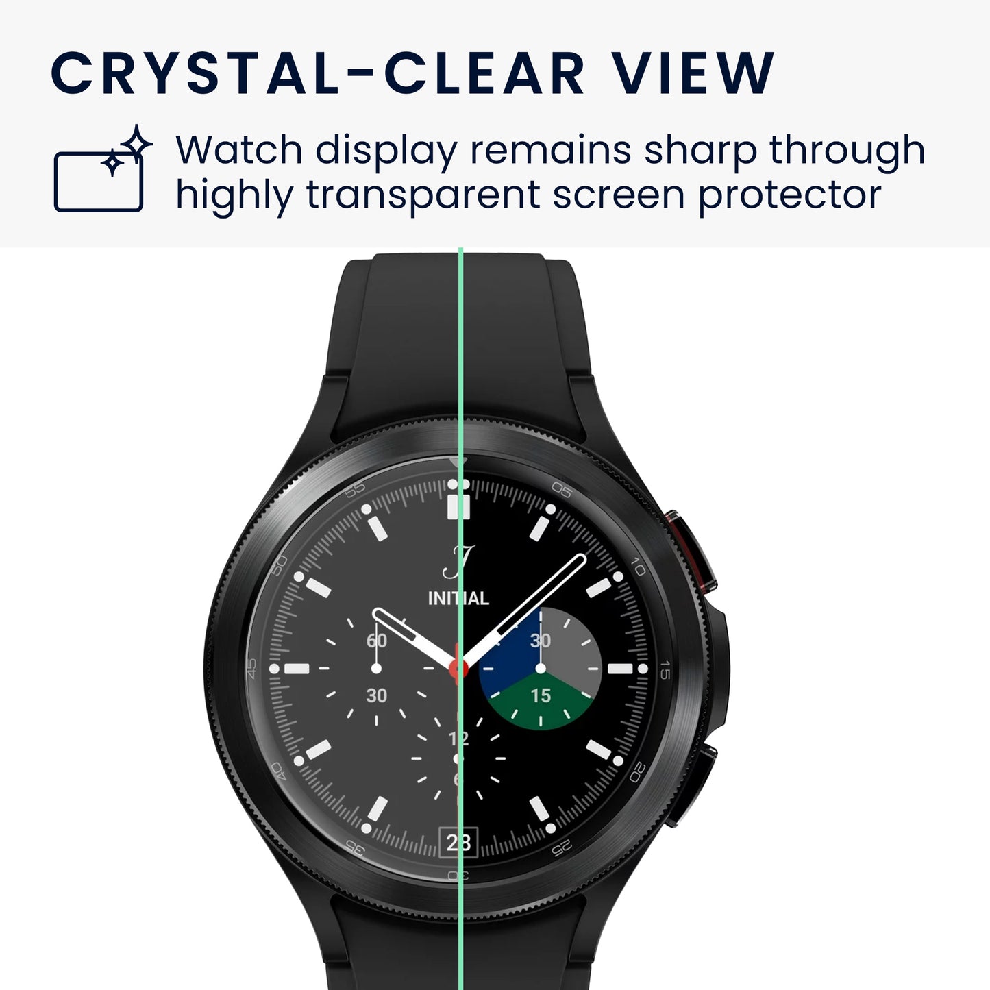 kwmobile Schutzglas kompatibel mit Samsung Galaxy Watch 4 Classic Folie Hart Glas Displayschutz für Fitness Tracker