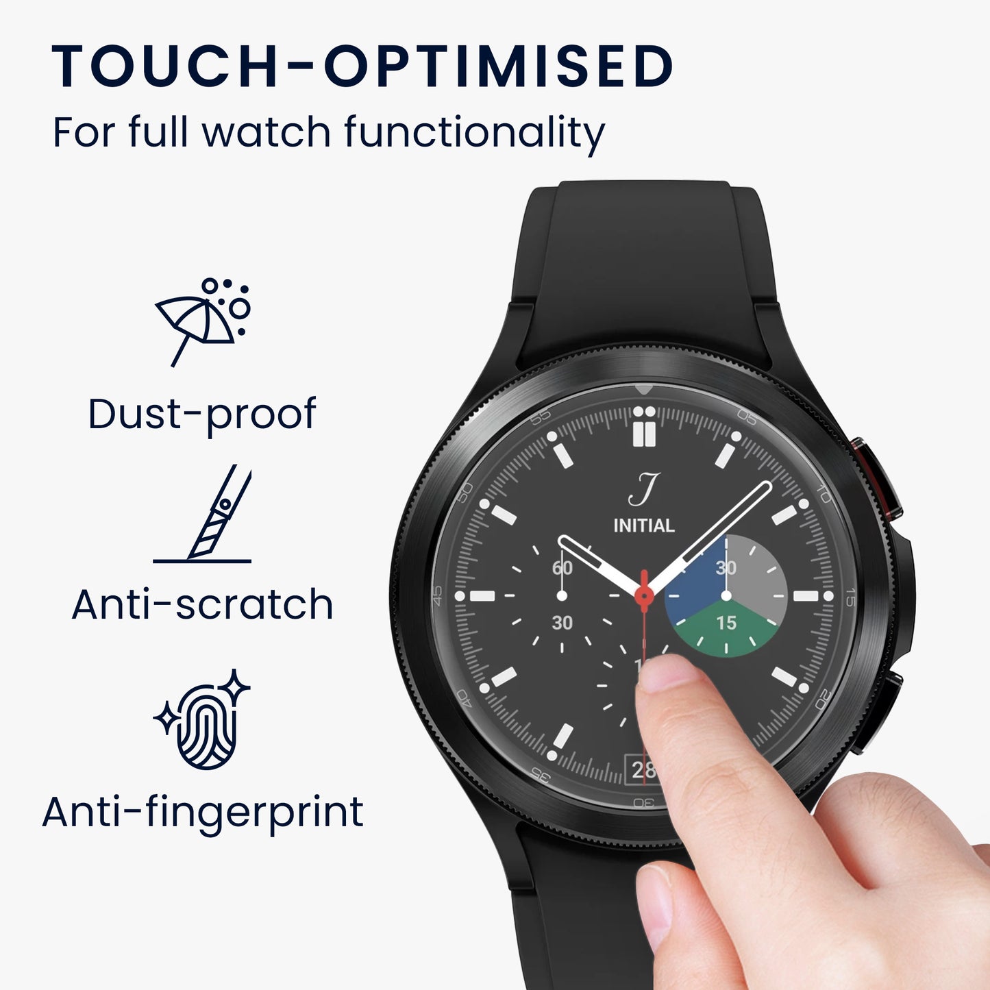 kwmobile Schutzglas kompatibel mit Samsung Galaxy Watch 4 Classic Folie Hart Glas Displayschutz für Fitness Tracker