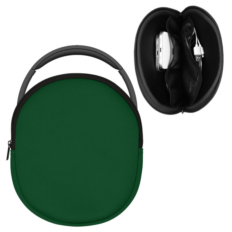 kwmobile Hülle kompatibel mit DOQAUS / H390 / WH-CH520 / WH-CH510 / Evolve 2 75 Tasche - Neopren Case - Schutzhülle für Headset mit Innenfächern - Moosgrün Moosgrün  