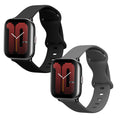 kwmobile 2x Uhrenarmband für 20mm Amazfit Active 2 / 2 Square / Active Edge / Bip 3 / GTS 3 4 Armband - Fitnesstracker Band Set aus TPU Silikon - Ersatzarmband Smartwatch - Schwarz Grau Schwarz  [dsg01]