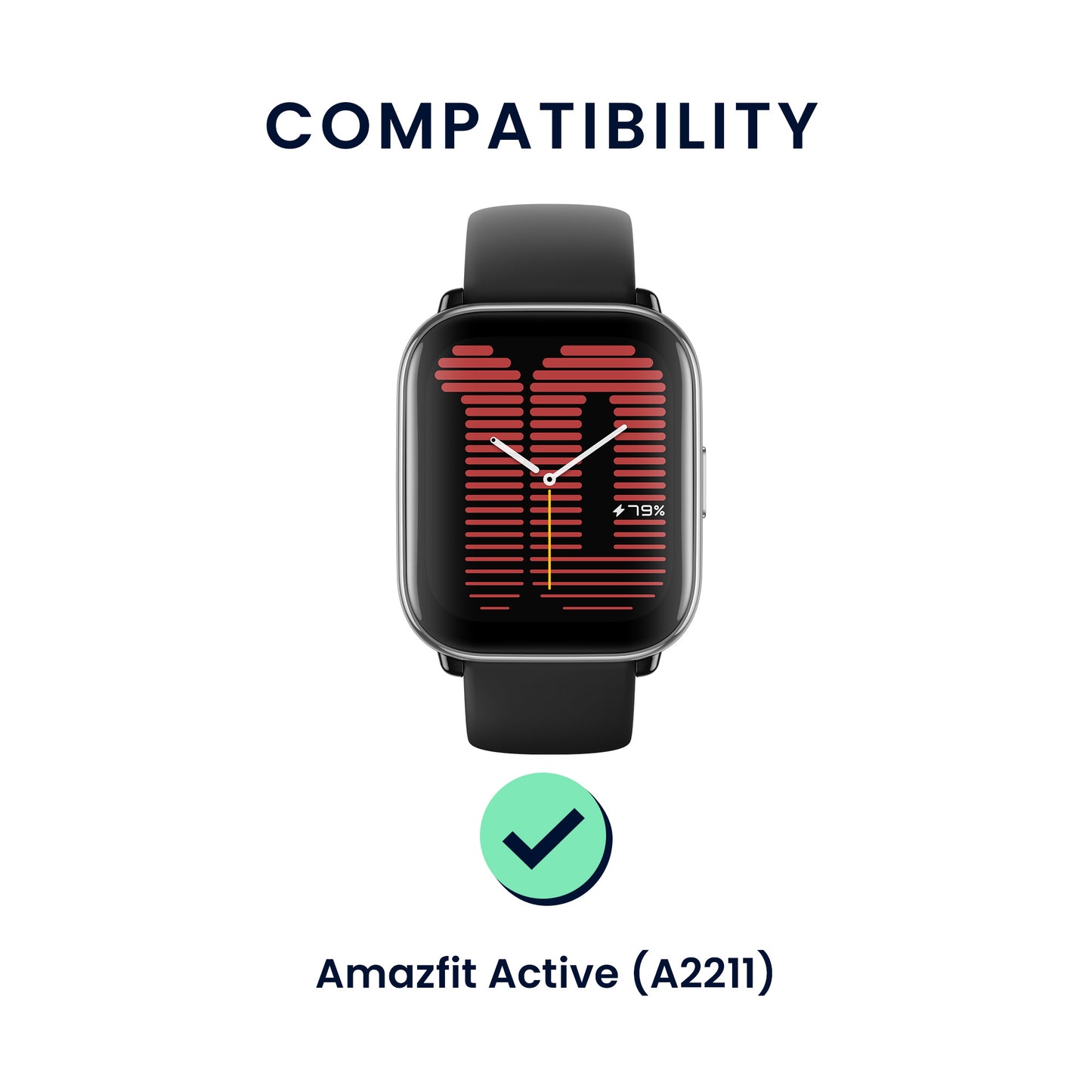 kwmobile Uhrenarmband für 20mm Amazfit Active 2 / 2 Square / Active Edge / Bip 3 / GTS 3 Armband Fitnesstracker Band Set Ersatzarmband Smartwatch