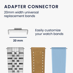 kwmobile Adapter mit 20mm Bandbreite kompatibel mit Huawei Watch Fit 3 / Fit 4 Uhrenarmband - Smartwatch Armband