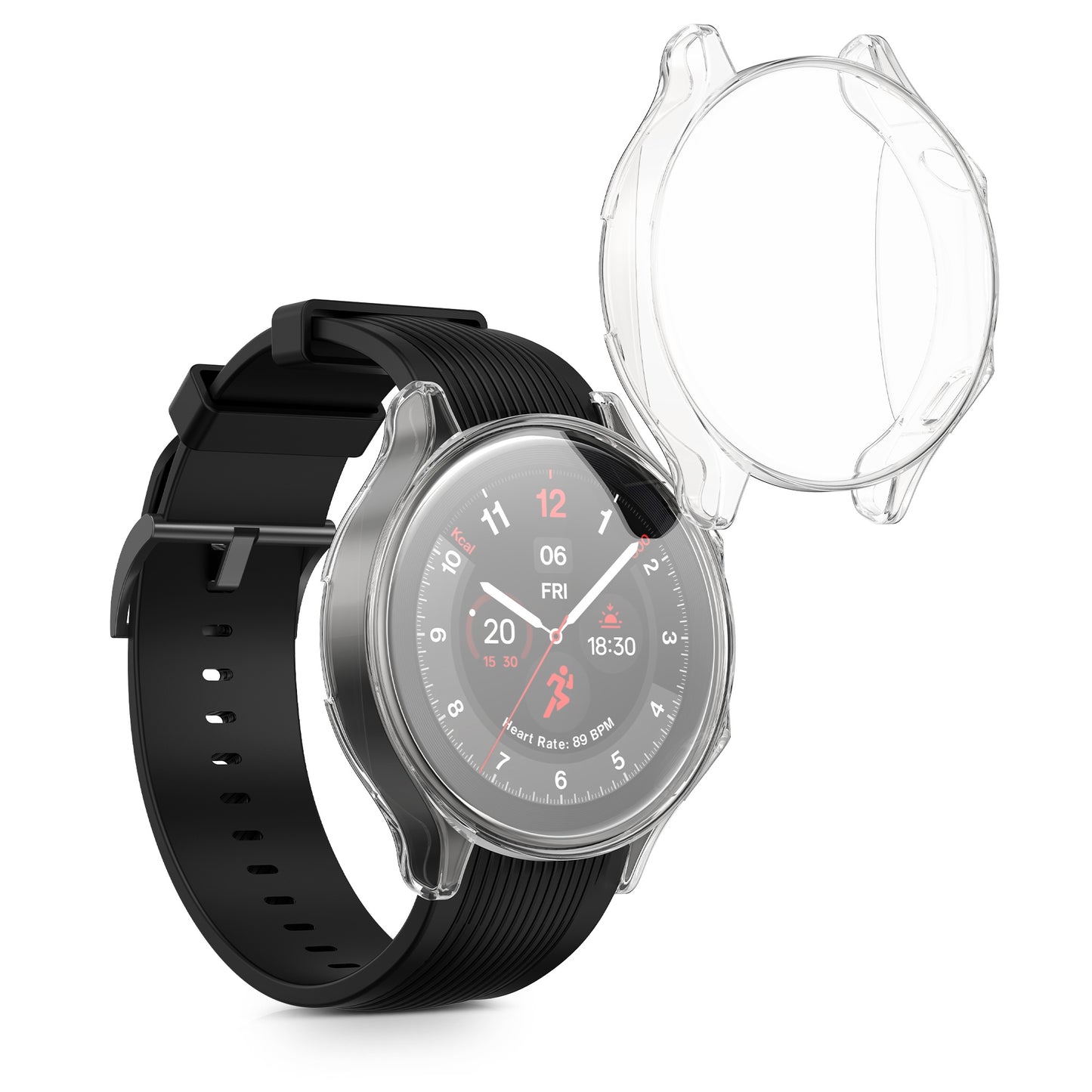 kwmobile Schutzhülle für OnePlus Watch 2 / OPPO Watch X Fullbody Display Cover Set