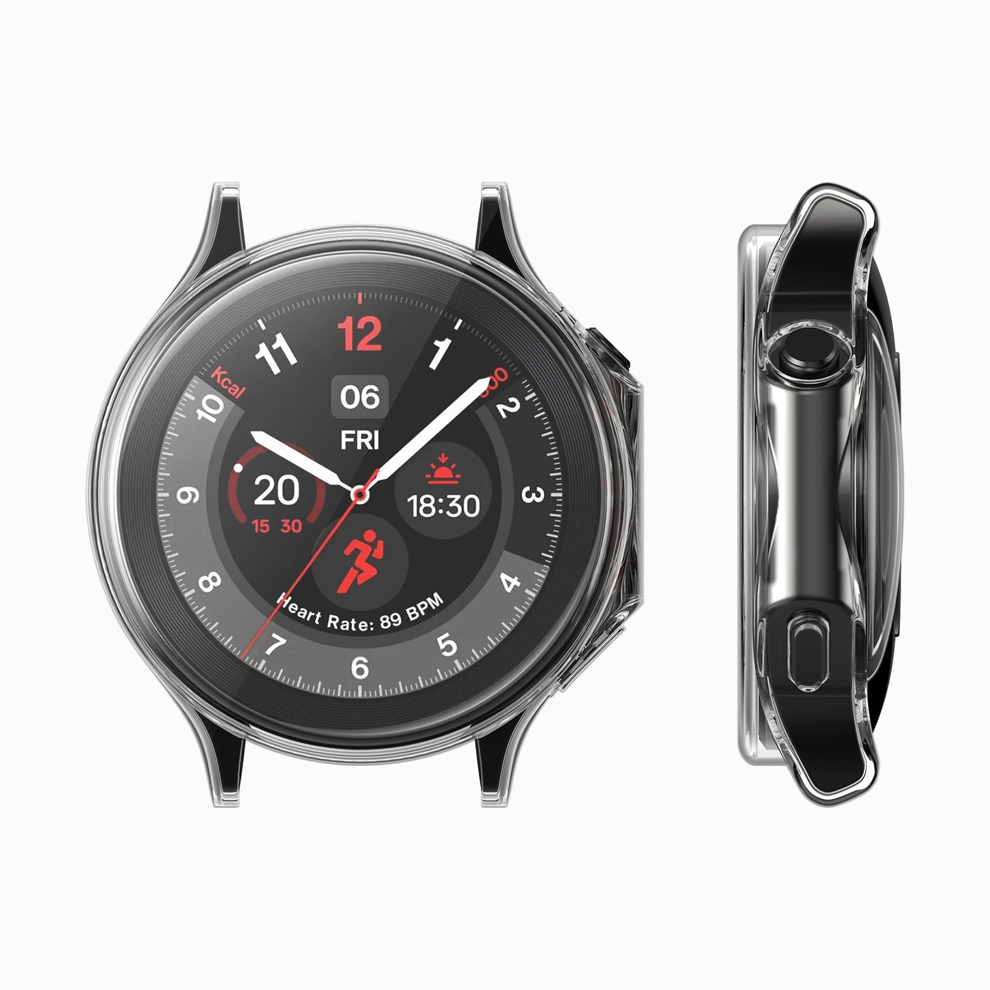kwmobile Schutzhülle für OnePlus Watch 2 / OPPO Watch X Fullbody Display Cover Set