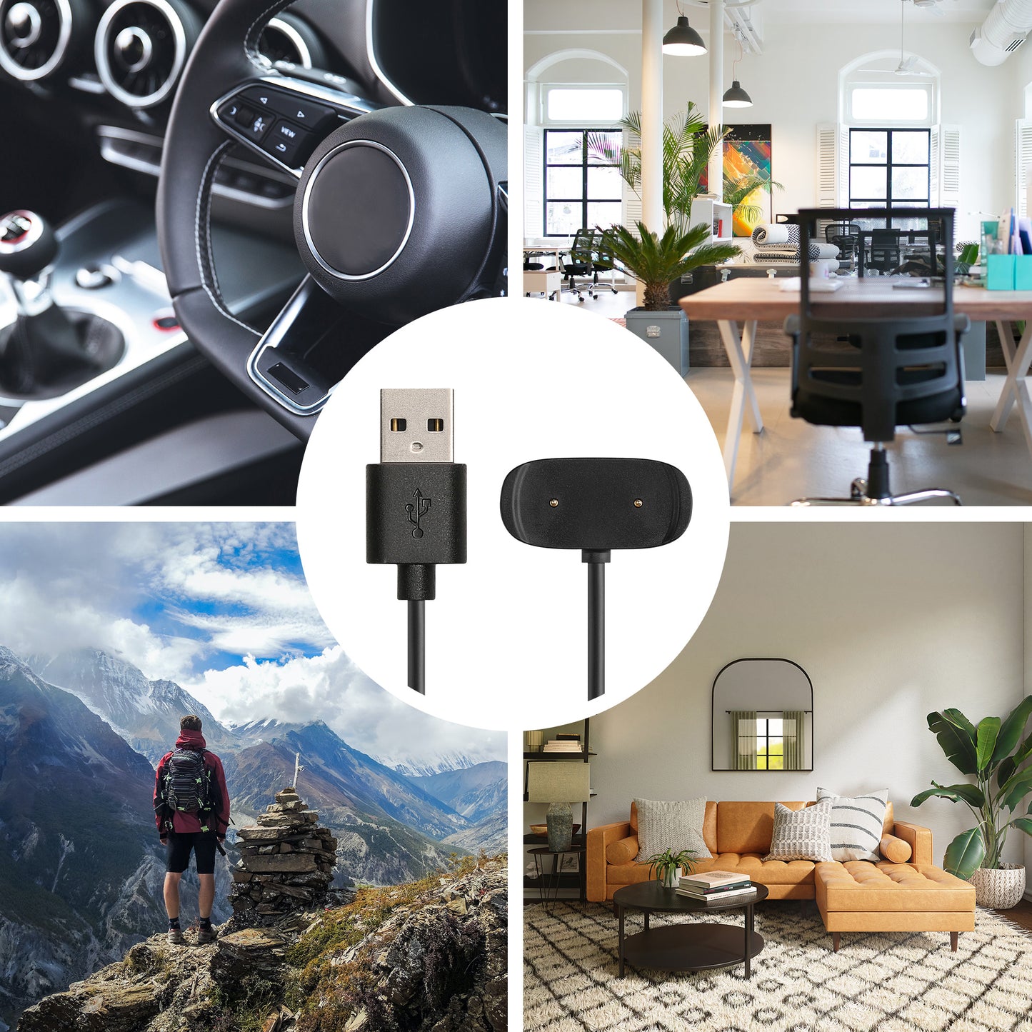kwmobile USB Kabel Charger kompatibel mit Huawei Amazfit Bip 5 / GTR Mini / Amazfit Active / Active Edge Ladekabel Smart Watch Ersatzkabel Fitnesstracker Aufladekabel