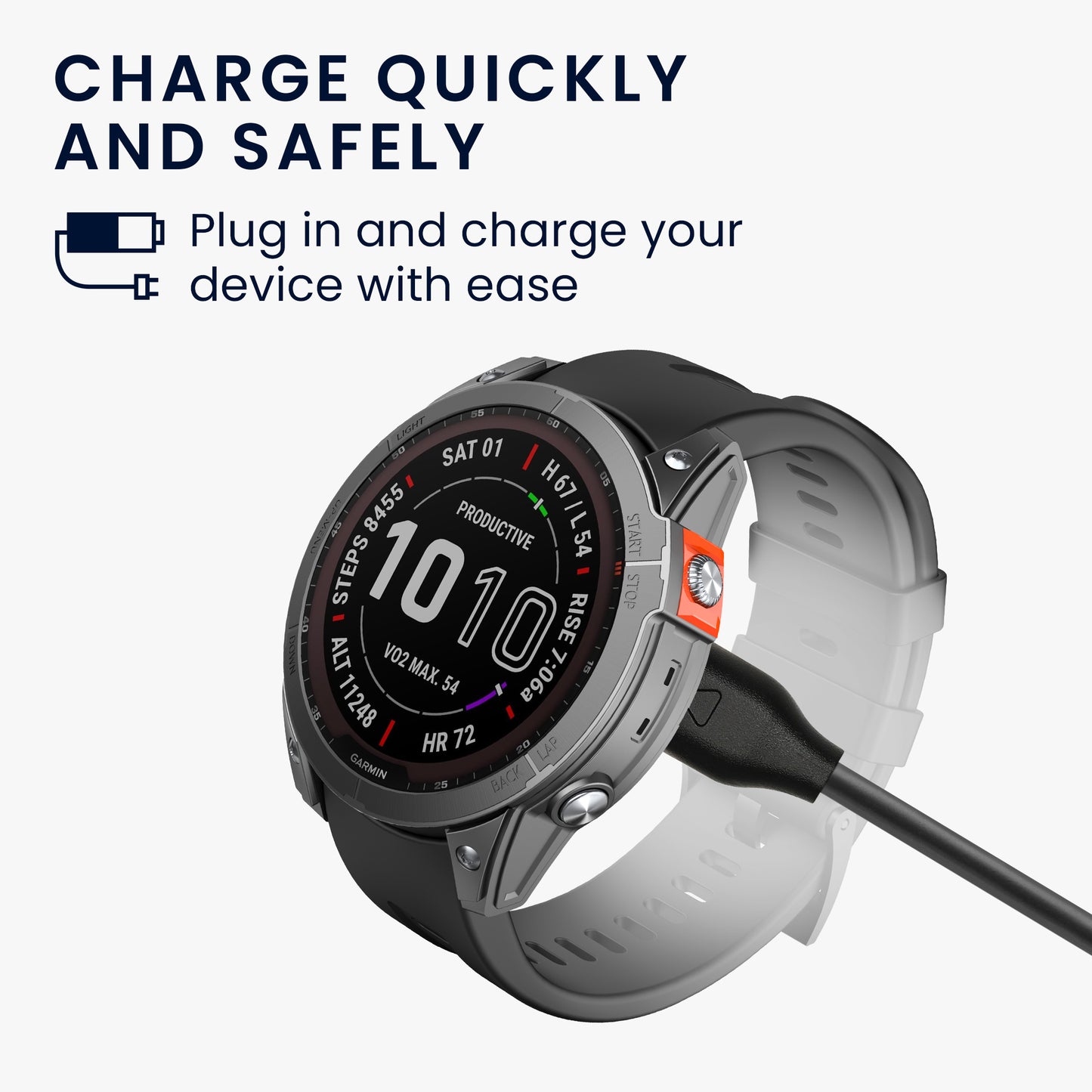 kwmobile USB Kabel Charger kompatibel mit Garmin Fenix 5 / Fenix 6 / Fenix 7 / Forerunner 745 / Tactix Delta Ladekabel - Smart Watch Ersatzkabel - Fitnesstracker Aufladekabel