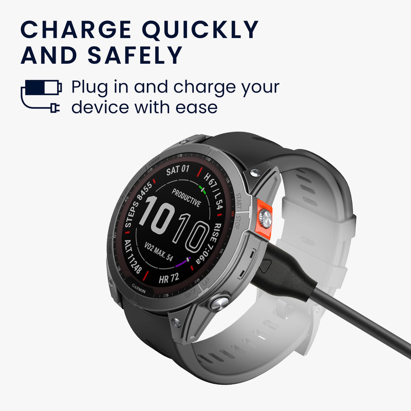 kwmobile USB Kabel Charger kompatibel mit Garmin Fenix 5 / Fenix 6 / Fenix 7 / Forerunner 745 / Tactix Delta Ladekabel - Smart Watch Ersatzkabel - Fitnesstracker Aufladekabel