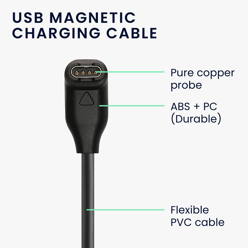kwmobile USB Kabel Charger kompatibel mit Garmin Fenix 5 / Fenix 6 / Fenix 7 / Forerunner 745 / Tactix Delta Ladekabel - Smart Watch Ersatzkabel - Fitnesstracker Aufladekabel