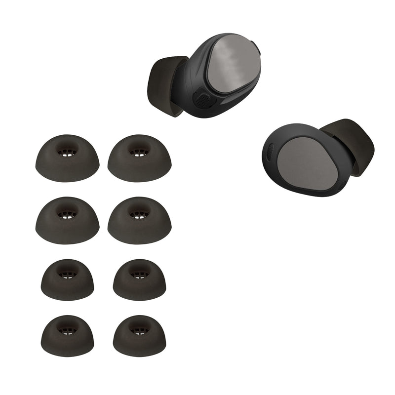 kwmobile 8x Ersatzpolster kompatibel mit Jabra Elite 10 / E10 - 4 Größen - Silikon Ersatz Ohrstöpsel In-Ear Kopfhörer - Polster Schwarz  