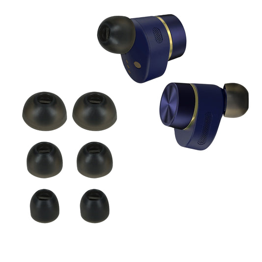 kwmobile 6x Polster kompatibel mit Bowers & Wilkins PI 7 / PI 5 - 3 Größen - Silikon Ohrstöpsel In-Ear Kopfhörer Schwarz  