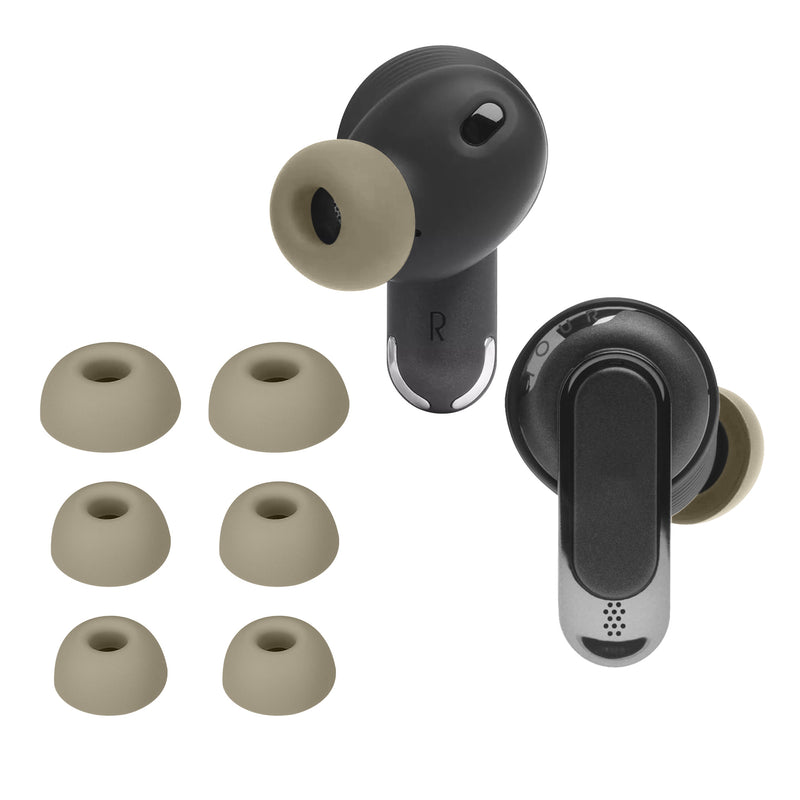 kwmobile 6x Polster kompatibel mit JBL Tour Pro 2 - 3 Größen - Silikon Ohrstöpsel In-Ear Kopfhörer Beige  