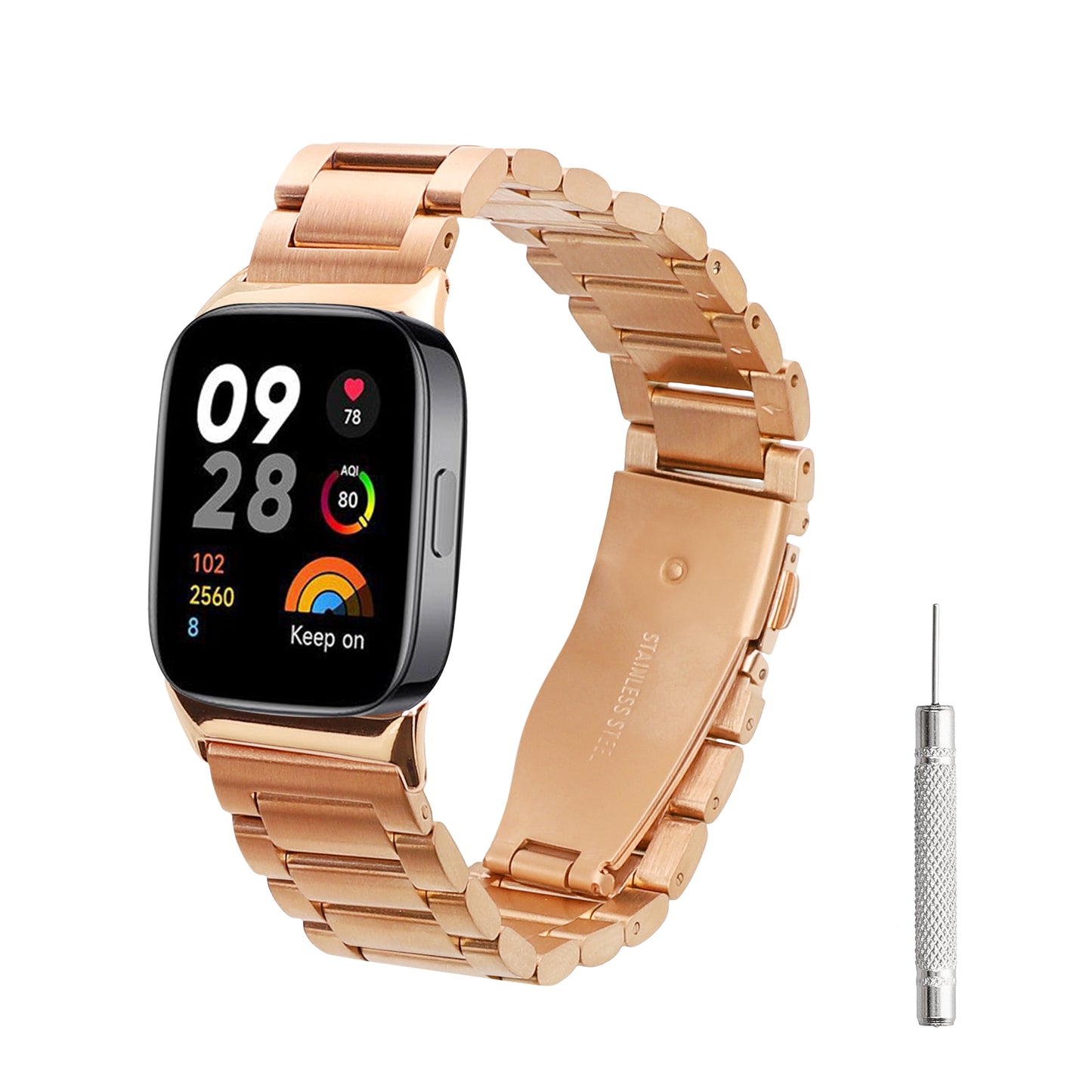 kwmobile Edelstahl Uhrenarmband kompatibel mit Xiaomi Smart Band Pro / Redmi Watch Ersatz Armband Ersatzarmband für Smartwatch Innenmaße