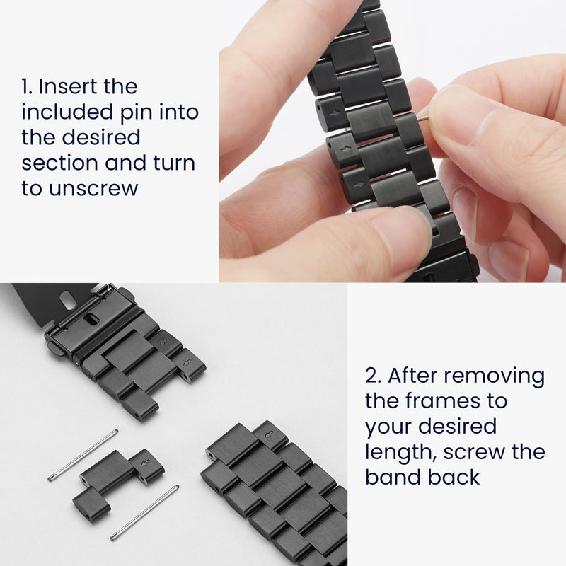 kwmobile Edelstahl Uhrenarmband kompatibel mit Xiaomi Smart Band Pro / Redmi Watch Ersatz Armband Ersatzarmband für Smartwatch Innenmaße