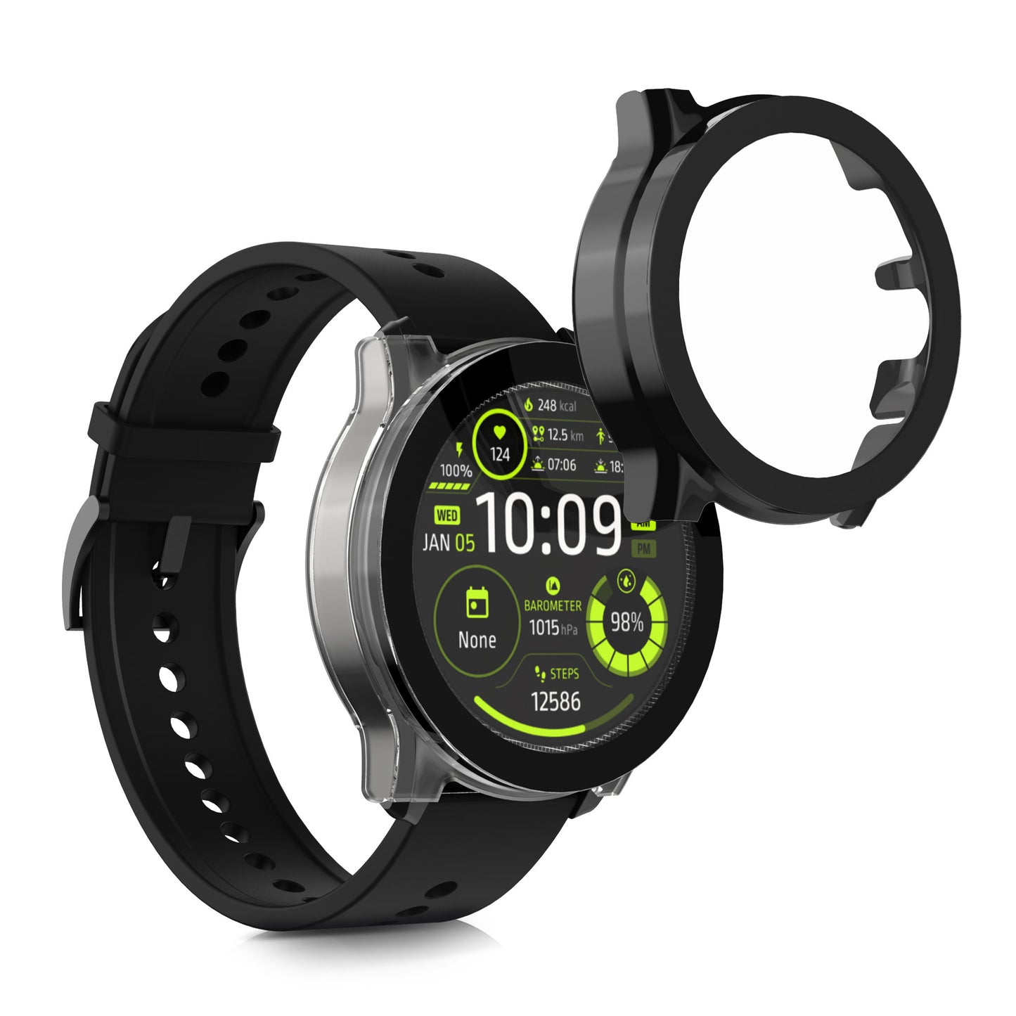 kwmobile Glas Hülle für Ticwatch Pro 5 Schutzhülle Fullbody Fitnesstracker Case Set