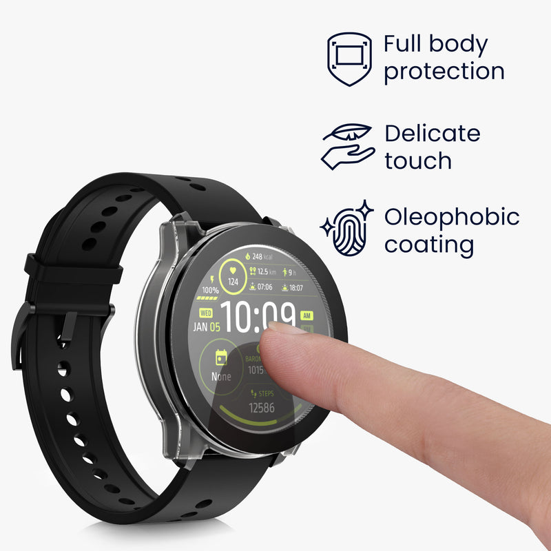 kwmobile Glas Hülle für Ticwatch Pro 5 Schutzhülle Fullbody Fitnesstracker Case Set