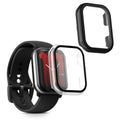 kwmobile 2x Cover kompatibel mit Amazfit Active (A2211) Hülle - Fullbody Fitnesstracker Case Set aus Glas - Transparent Schwarz Transparent  [dsg01]