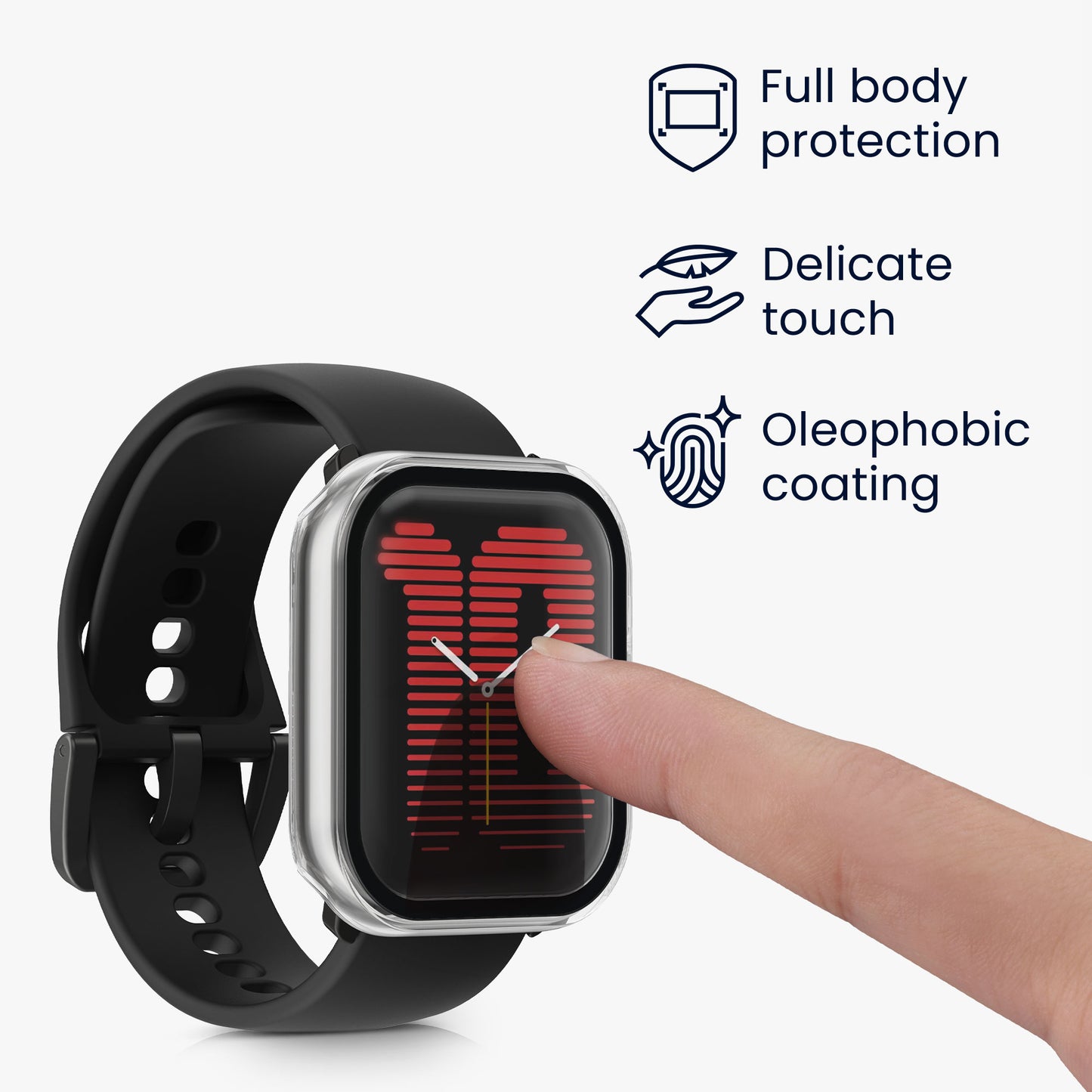 kwmobile Glas Hülle für Amazfit Active (A2211) Schutzhülle Fullbody Fitnesstracker Case Set