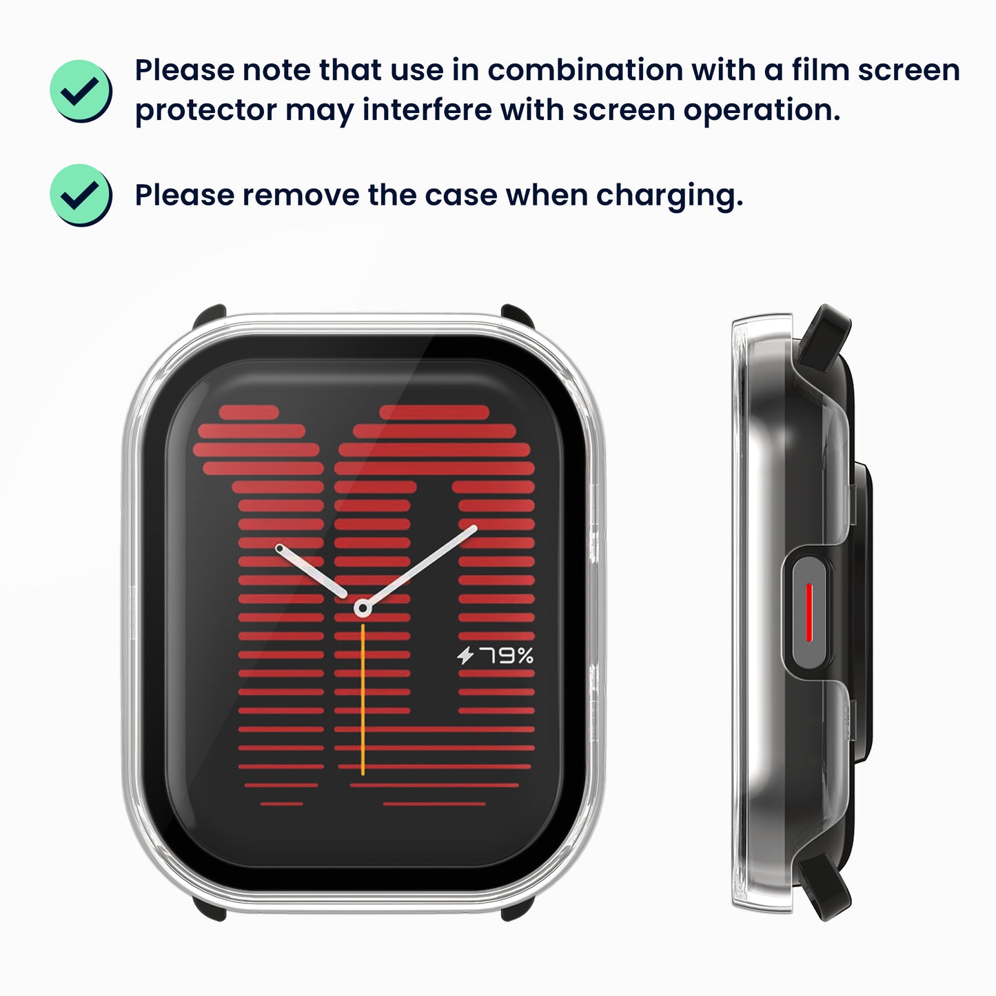 kwmobile Glas Hülle für Amazfit Active (A2211) Schutzhülle Fullbody Fitnesstracker Case Set