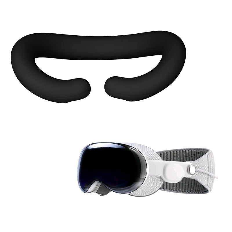 kwmobile VR Silikon Maske kompatibel mit Apple Vision Pro Cover - Silikonmaske VR-Brillen-Maske gegen Schweiß und Verschmutzung - Schwarz Schwarz  