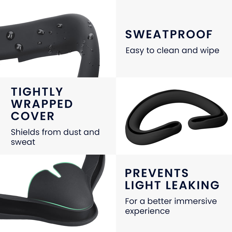 kwmobile VR Maske kompatibel mit Apple Vision Pro Cover gegen Schweiß und Verschmutzung