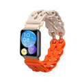 kwmobile Ersatzarmband kompatibel mit Huawei Watch Fit 2 Armband - Silikon Band für Fitnesstracker - 14 - 22 cm Innenmaße - Beige Orange Beige  [dsg02]