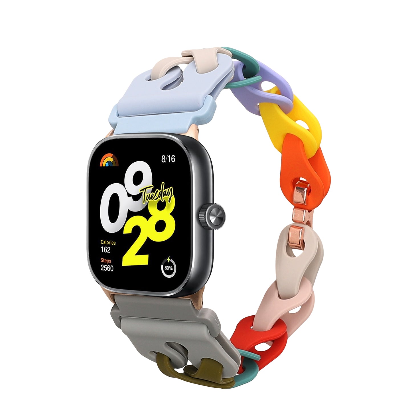 kwmobile Ersatzarmband kompatibel mit Xiaomi Smart Band 8 Pro / Band 9 Pro / Redmi Watch 5 / Redmi Watch 4 Armband - Silikon Band für Fitnesstracker - 14 - 22 cm Innenmaße - Mehrfarbig Mehrfarbig  [dsg01]