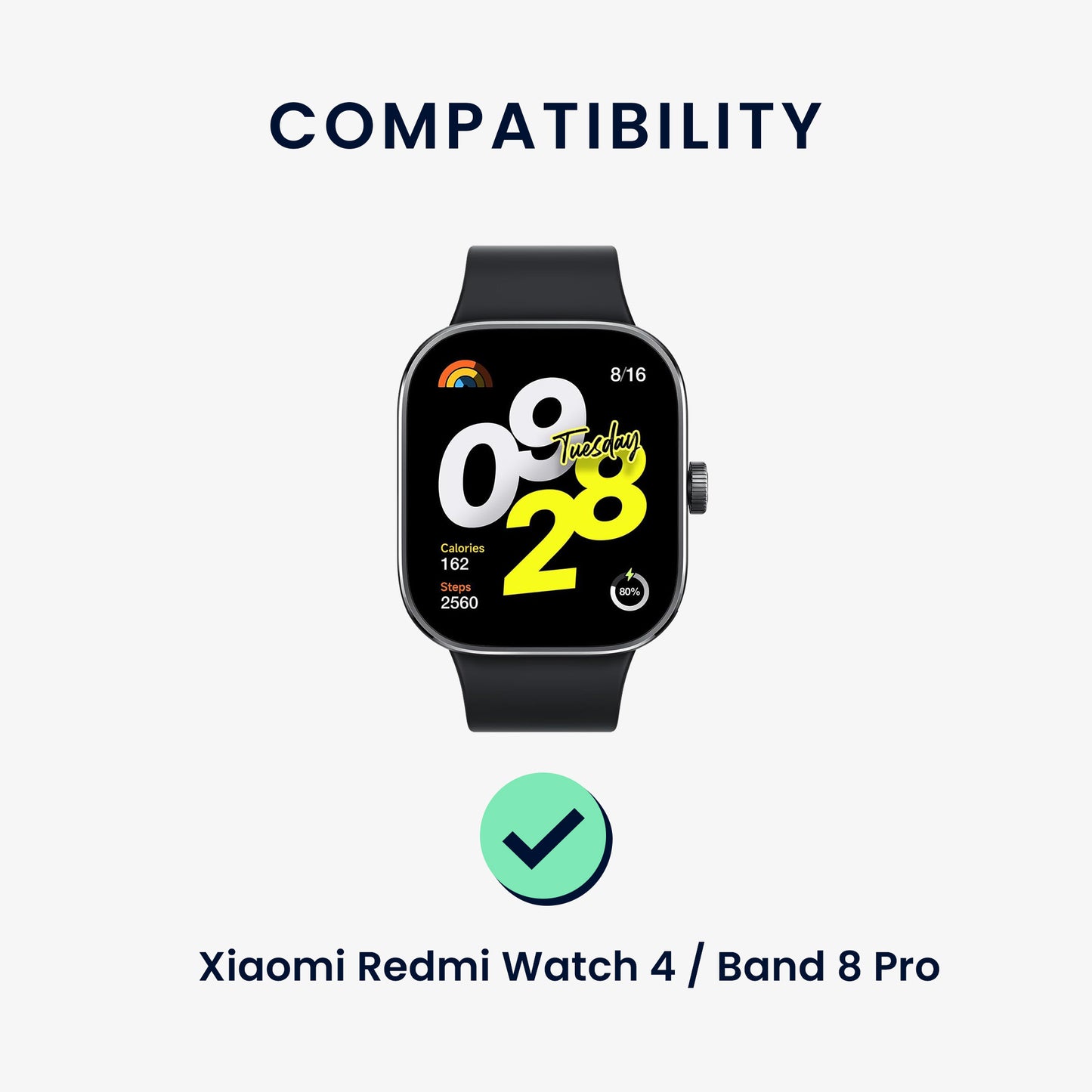 kwmobile Ersatzarmband kompatibel mit Xiaomi Smart Band 8 Pro / Band 9 Pro / Redmi Watch 5 / Redmi Watch 4 Armband für Fitnesstracker - 14 - 22 cm Innenmaße