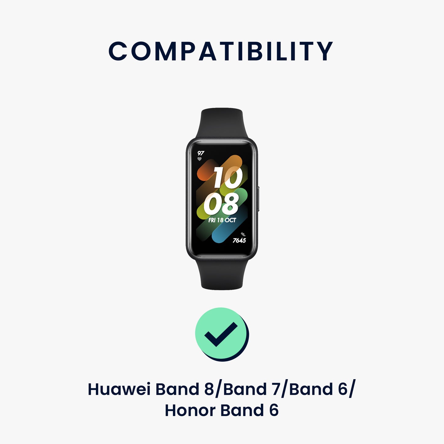 kwmobile Sportarmband kompatibel mit Huawei Band 9 / Band 8 7 6 Pro / Honor Band 7 6 mit Schutz Bumper
