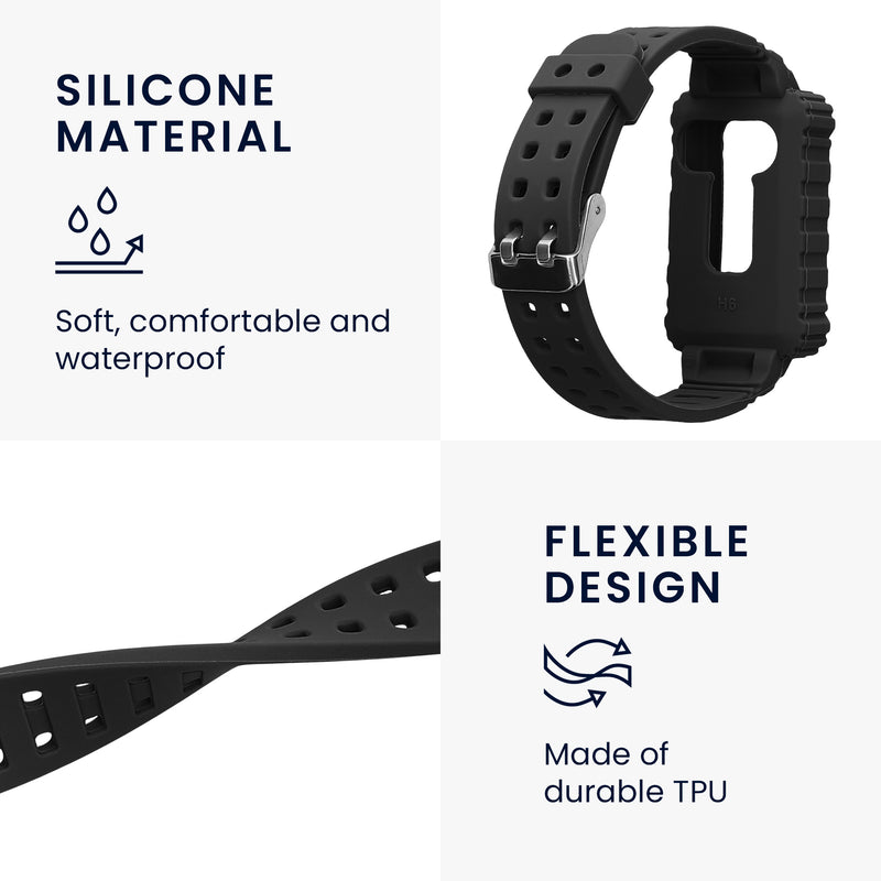kwmobile Sportarmband kompatibel mit Huawei Band 9 / Band 8 7 6 Pro / Honor Band 7 6 mit Schutz Bumper