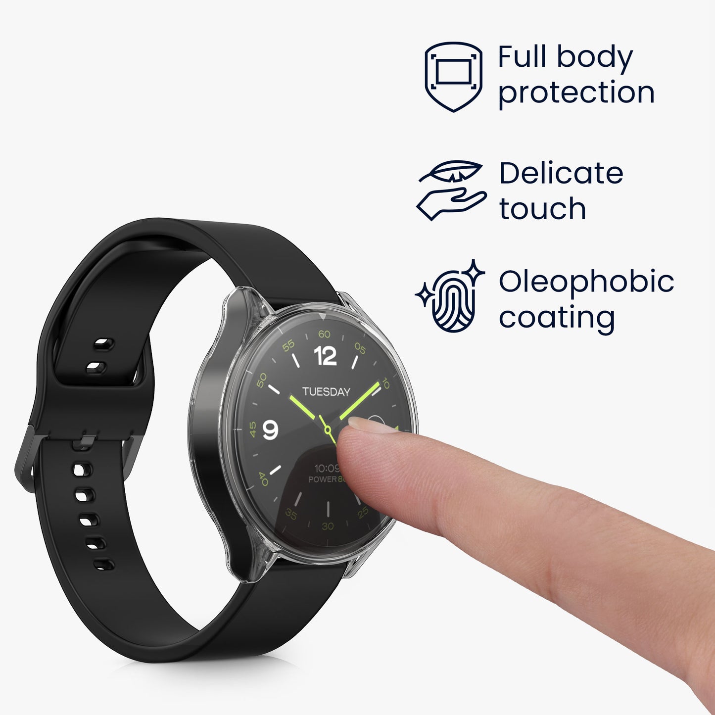 kwmobile Schutzhülle für Xiaomi Watch 2 Fullbody Display Cover Set