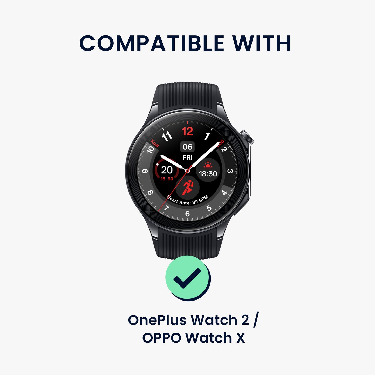 kwmobile Adapter mit 22mm Bandbreite kompatibel mit OnePlus Watch 2 / OPPO Watch X Uhrenarmband - Smartwatch Armband Anschlussadapter Set