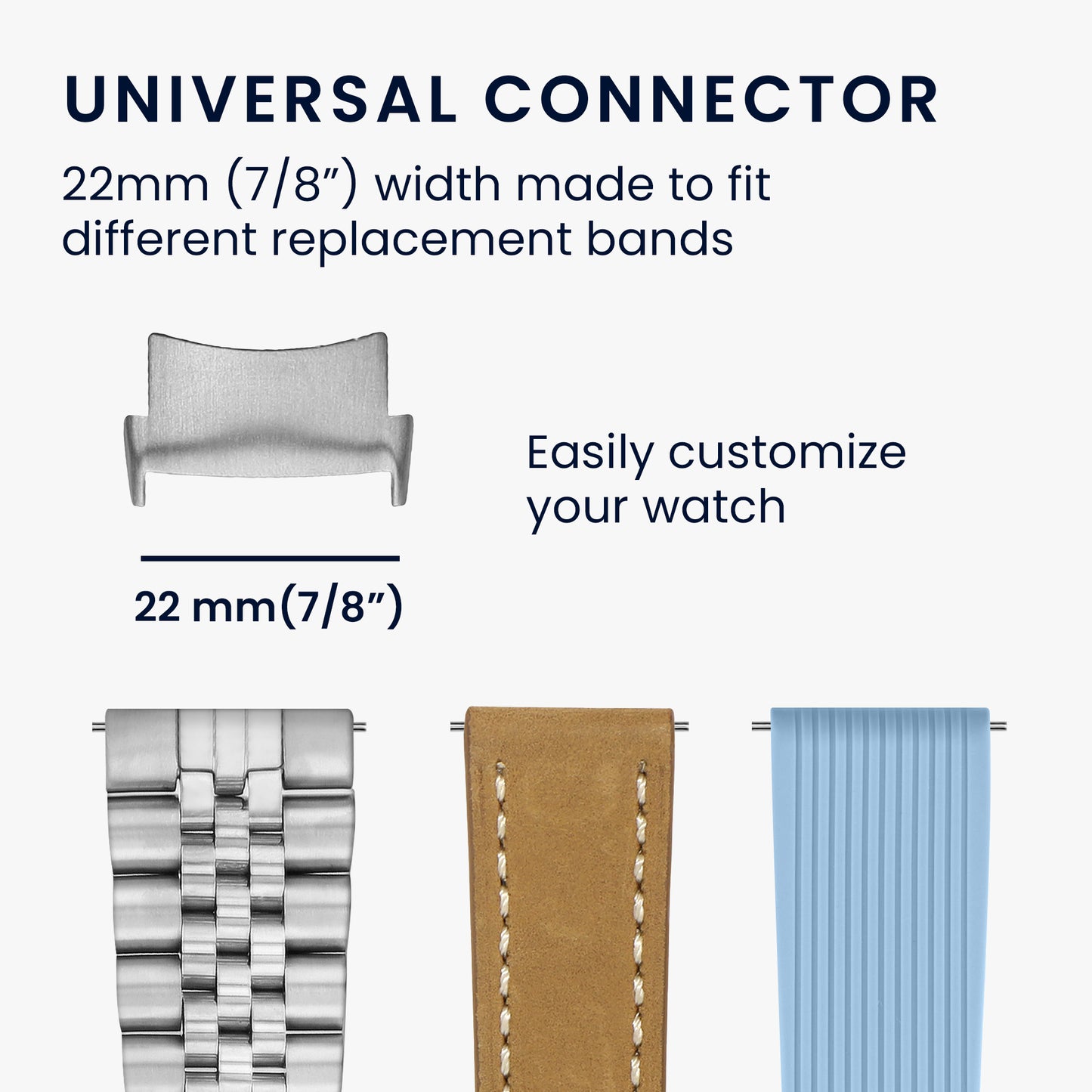 kwmobile Adapter mit 22mm Bandbreite kompatibel mit OnePlus Watch 2 / OPPO Watch X Uhrenarmband - Smartwatch Armband Anschlussadapter Set