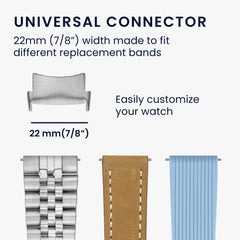 kwmobile Adapter mit 22mm Bandbreite kompatibel mit OnePlus Watch 2 / OPPO Watch X Uhrenarmband - Smartwatch Armband