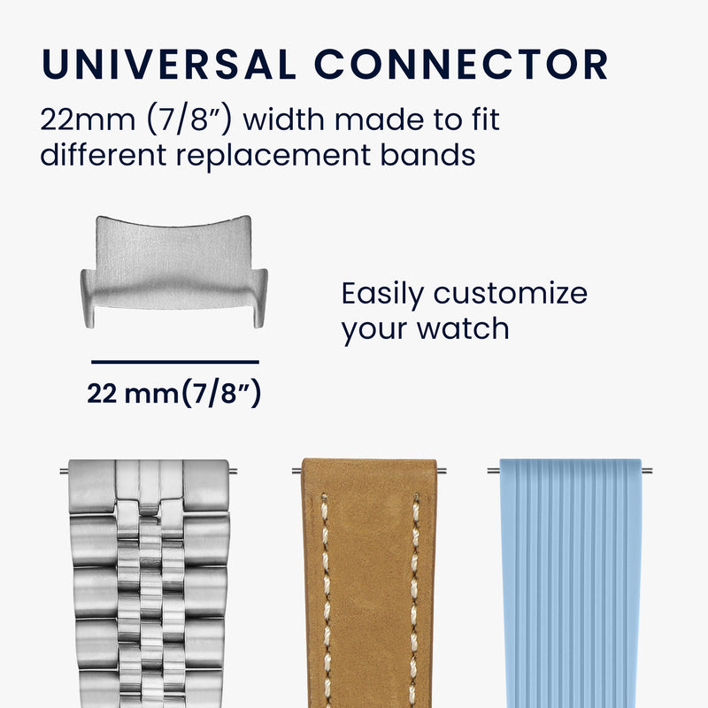 kwmobile Adapter mit 22mm Bandbreite kompatibel mit OnePlus Watch 2 / OPPO Watch X Uhrenarmband - Smartwatch Armband Anschlussadapter Set