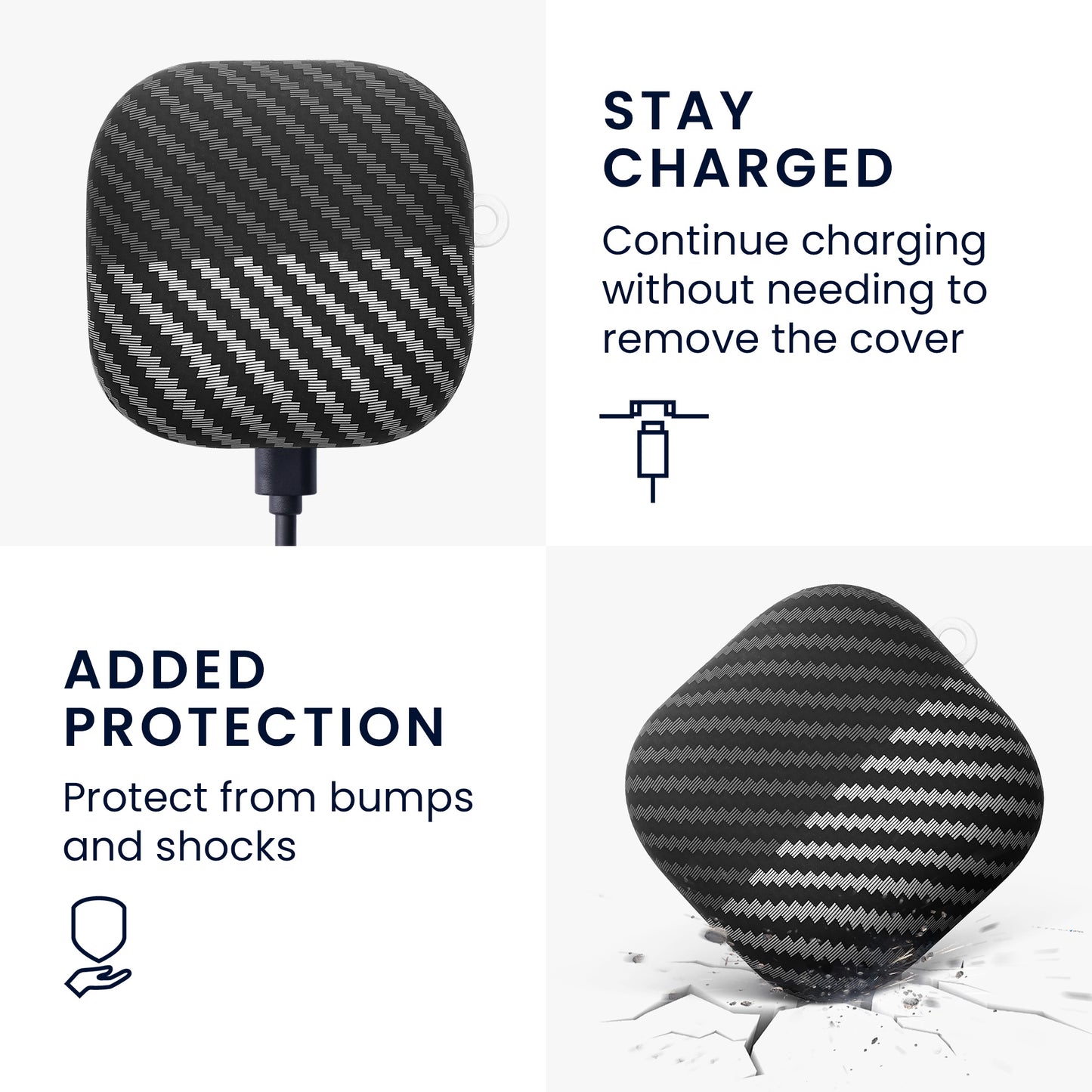 kwmobile Kopfhörer Schutzhülle kompatibel mit Beats Fit Pro Hülle In-Ear Headphones-Hülle im Aramid-Look