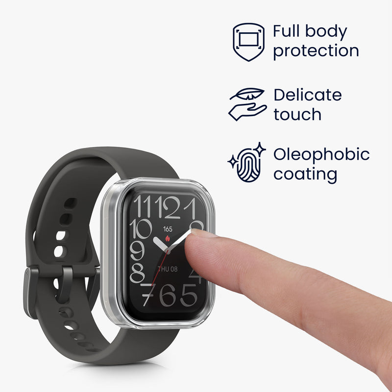 kwmobile Hülle für 22mm Amazfit Bip 6 / Bip 5 Unity / Bip 5 / GTS 3 / Balance 2 / Helio Strap Schutzhülle - Fullbody Display Cover Set