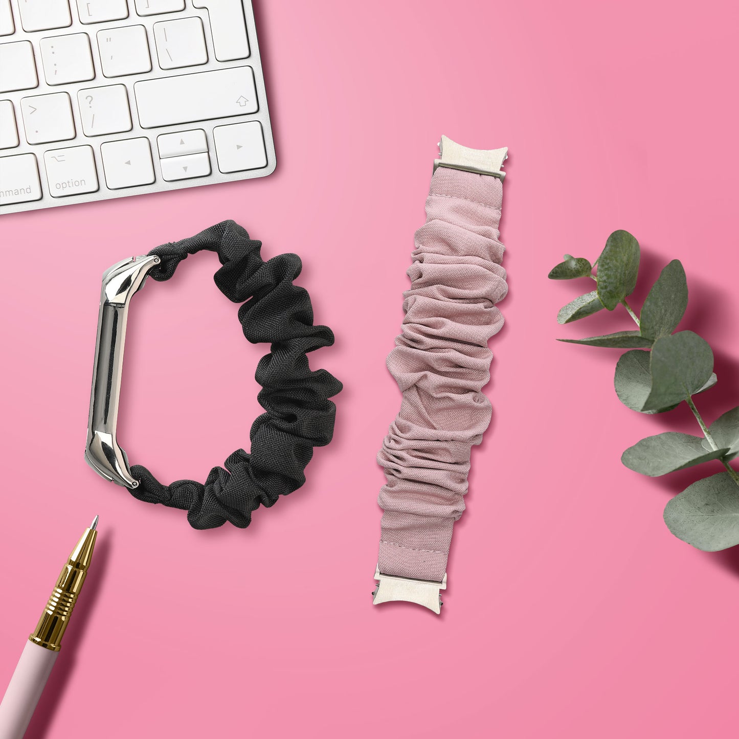 kwmobile Ersatz Armband kompatibel mit Samsung Galaxy Watch Smartwatch Scrunchie Haargummi Design Innenmaße 14 - 19 cm