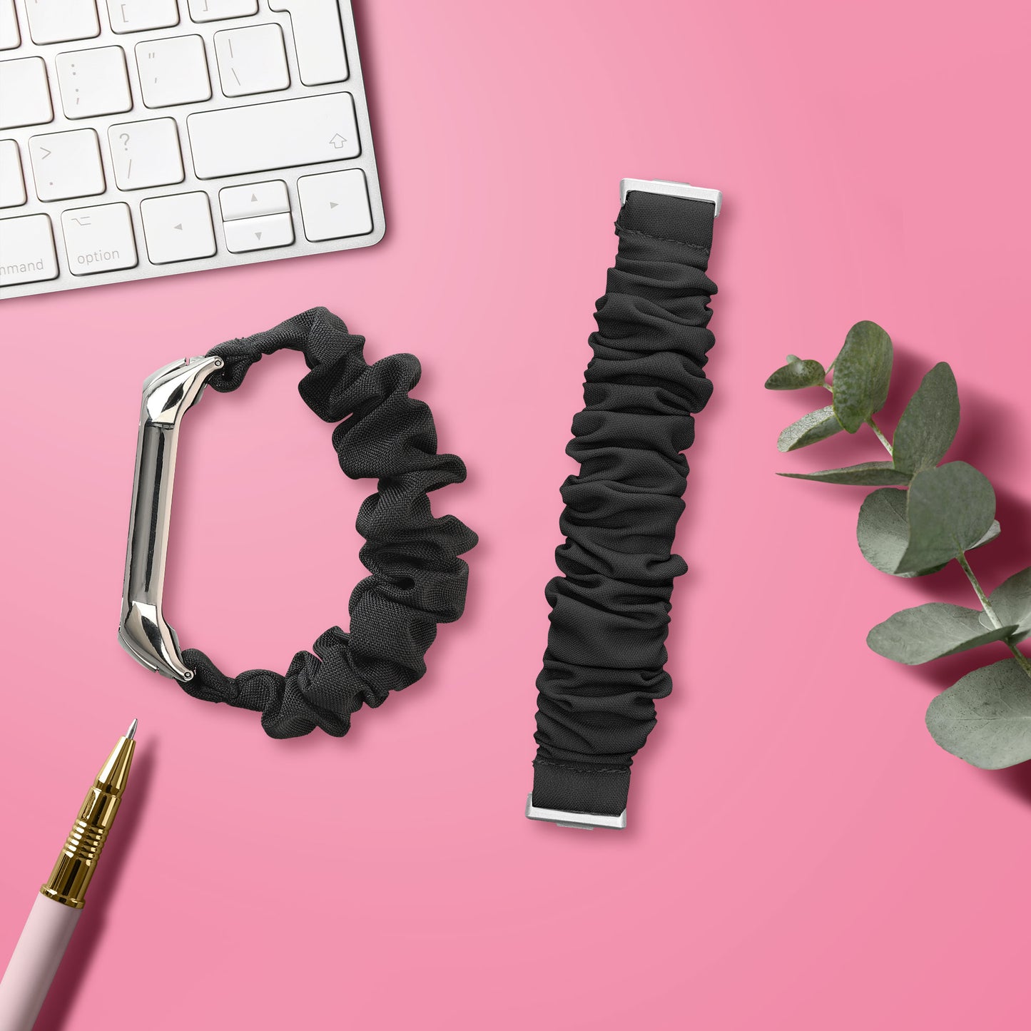 kwmobile Ersatz Armband kompatibel mit Huawei Watch Fit 3 / Fit 4 - Smartwatch Scrunchie Haargummi Design Innenmaße 14 - 19 cm