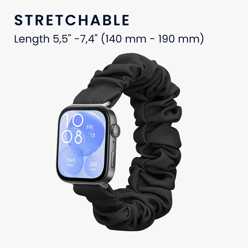 kwmobile Ersatz Armband kompatibel mit Huawei Watch Fit 3 / Fit 4 - Smartwatch Scrunchie Haargummi Design Innenmaße 14 - 19 cm