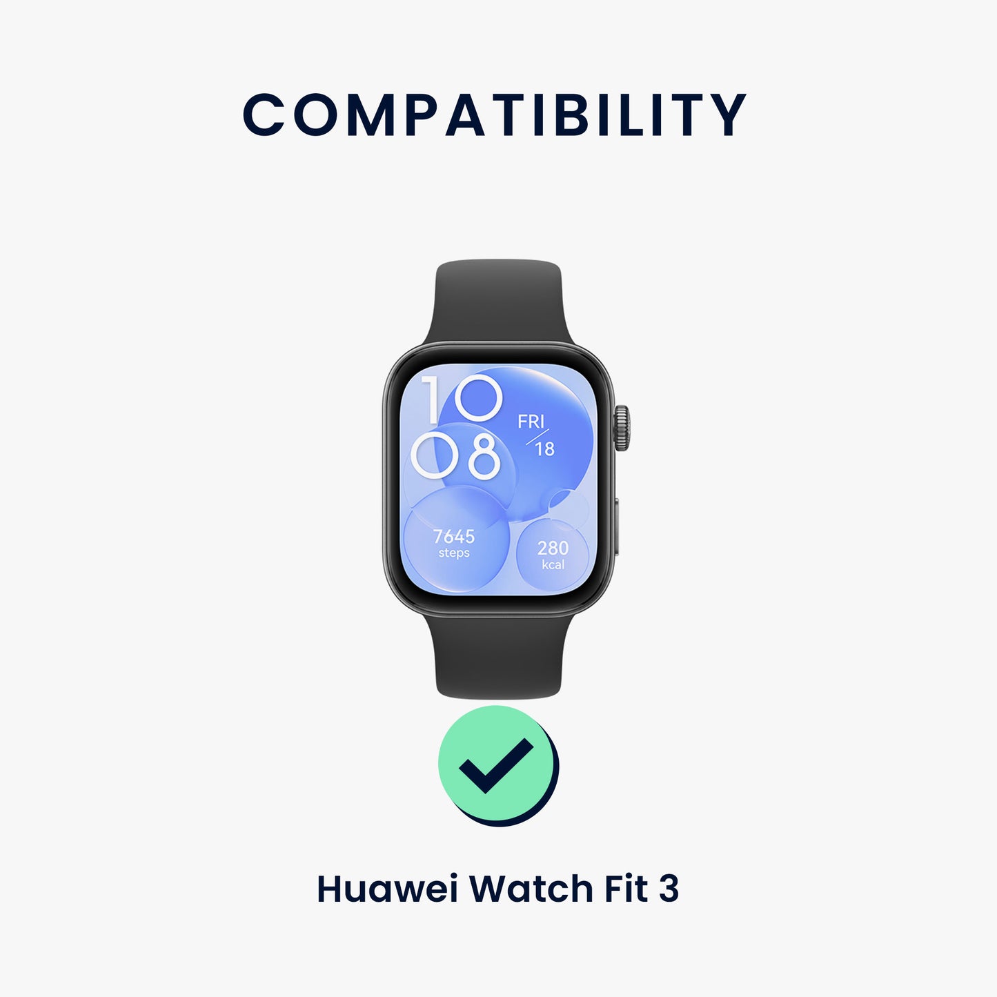 kwmobile Ersatz Armband kompatibel mit Huawei Watch Fit 3 / Fit 4 - Smartwatch Scrunchie Haargummi Design Innenmaße 14 - 19 cm