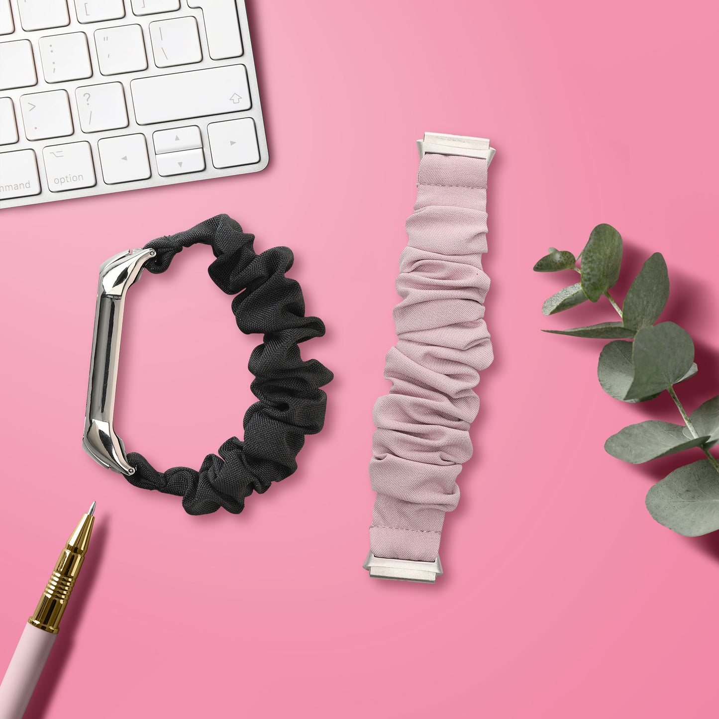 kwmobile Ersatz Armband kompatibel mit Xiaomi Redmi Watch 3 Active / Redmi Watch 3 Lite - Smartwatch Scrunchie Haargummi Design - Innenmaße 14 - 19 cm