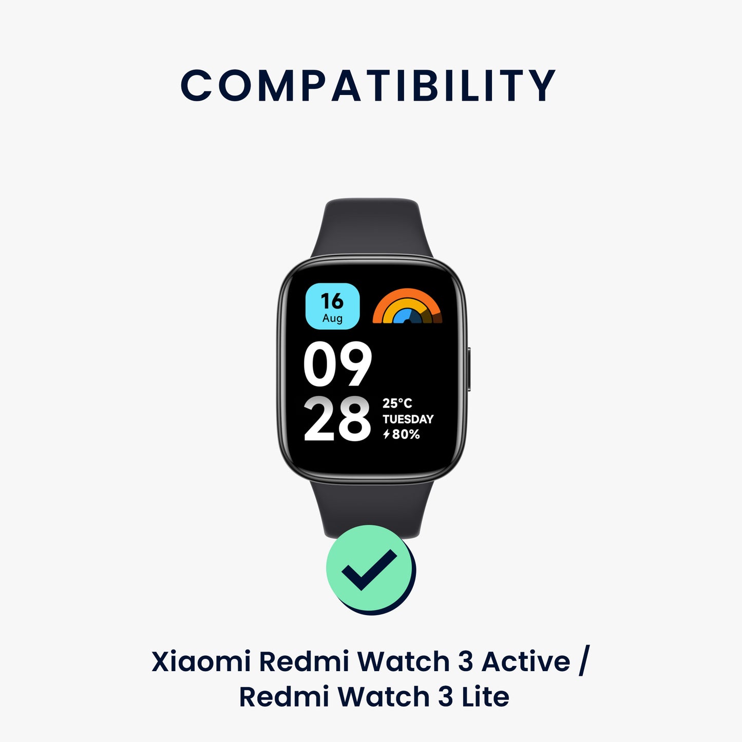kwmobile Ersatz Armband kompatibel mit Xiaomi Redmi Watch 3 Active / Redmi Watch 3 Lite - Smartwatch Scrunchie Haargummi Design - Innenmaße 14 - 19 cm